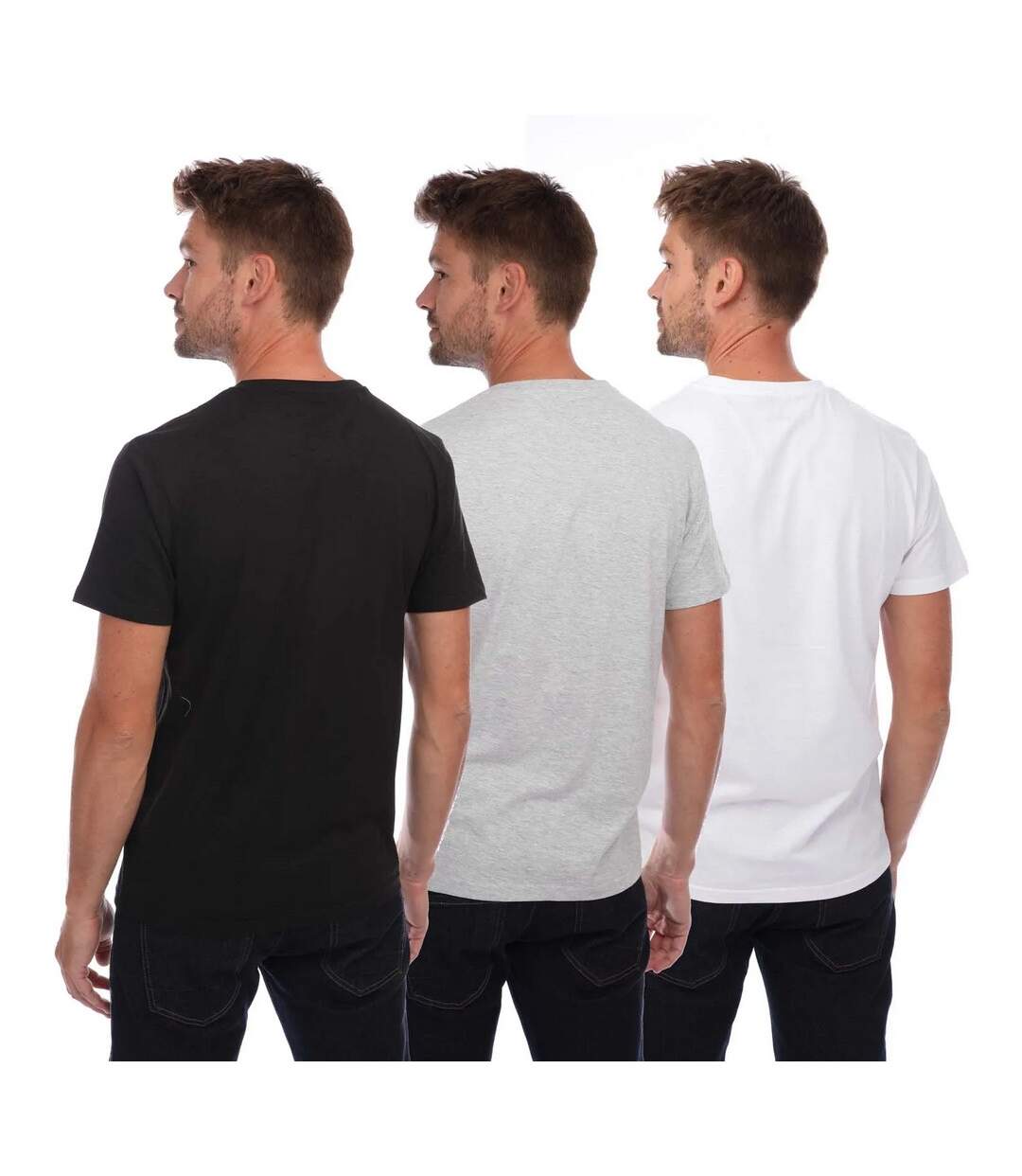 T-shirts triphen homme noir / gris / blanc Henleys-2
