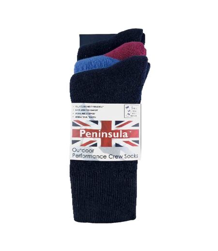 3 Pack Mens Cushioned Anti Blister Dual Layer Hiking Socks