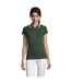 Polo manches courtes pasadena femme vert forêt/blanc SOLS-4