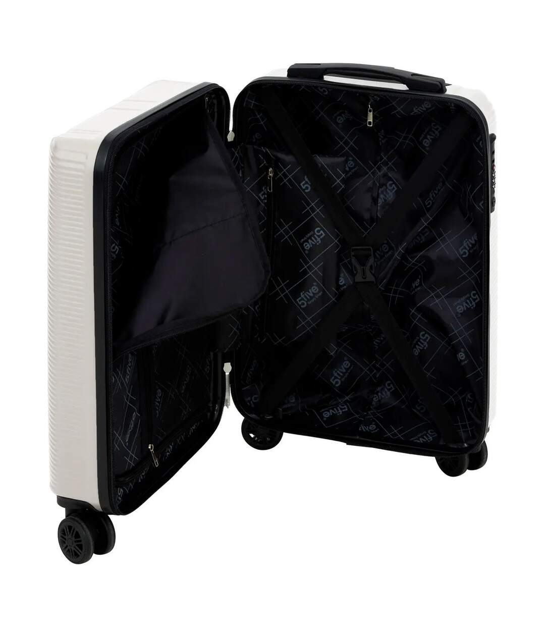 Lot de 3 Valises Rigides à Roulettes Travel 77cm Beige-2