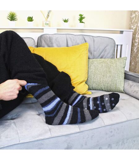 12 Pairs Mens Thick Cosy Bed Socks Non Slip Gripper Warm Winter Slipper Socks
