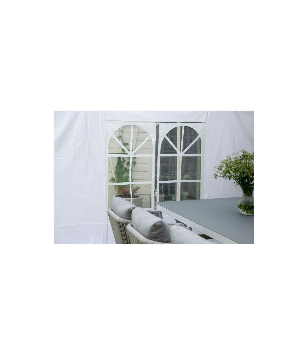 Pavillon en Tissu Gazebo 295cm Blanc-4