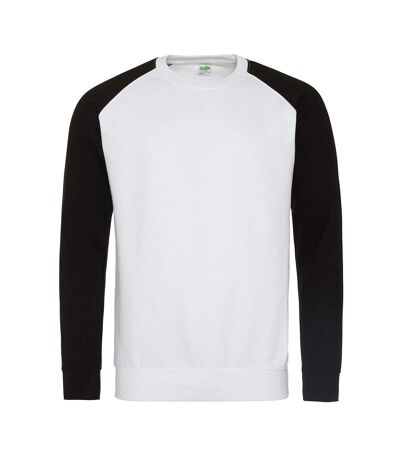 Awdis Mens Two Tone Cotton Rich Baseball Sweatshirt (Heather Grey/Jet Black)