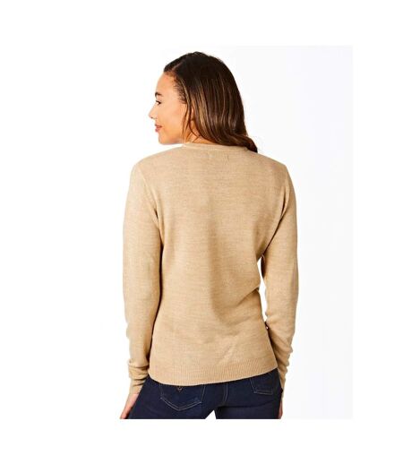 Pull femme beige chameau Light And Shade