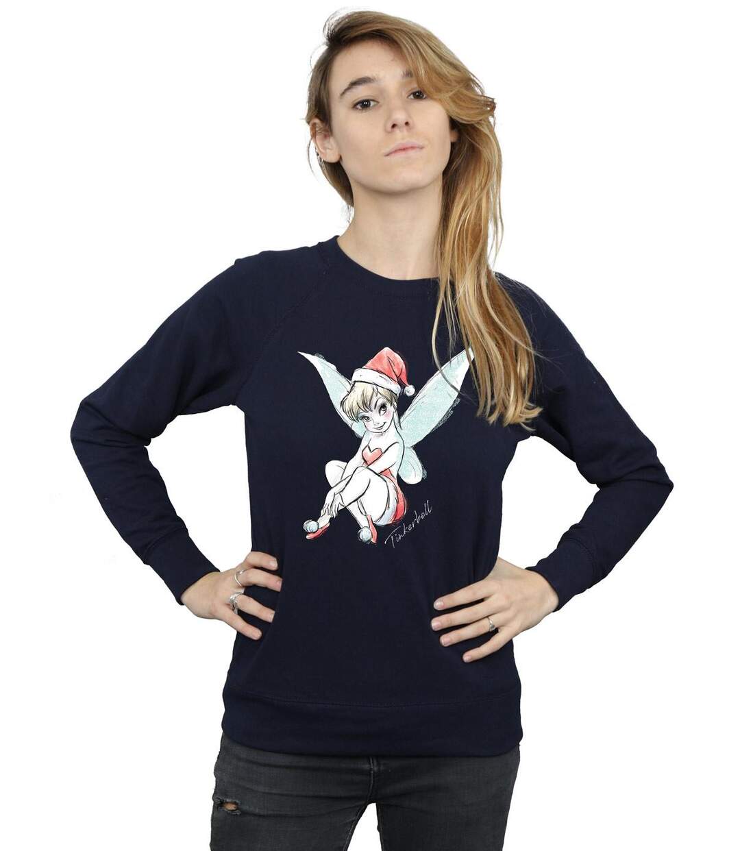Disney - Sweat TINKERBELL CHRISTMAS FAIRY - Femme (Bleu marine) - UTBI11822-2