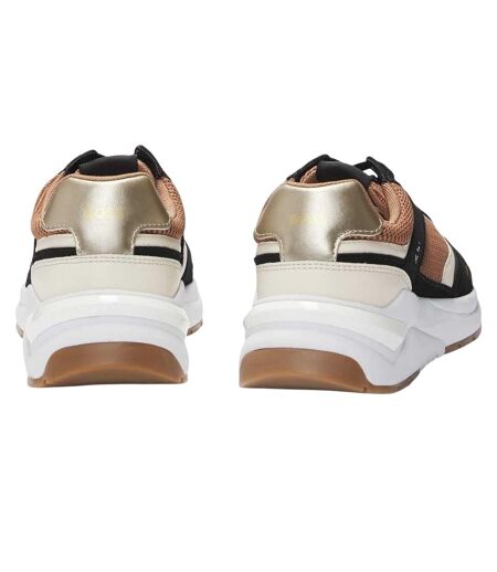 Womens/ladies Skylar Suede Trainers Medium Beige Boss