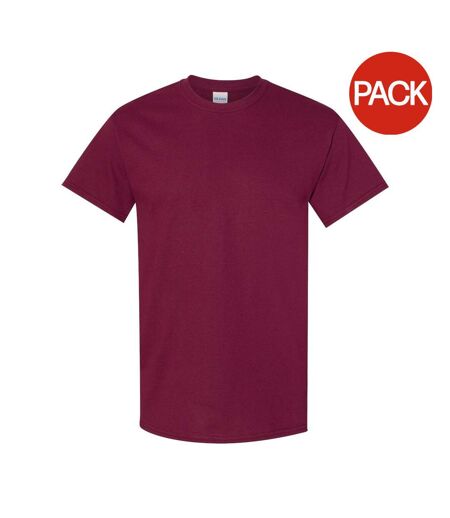 Lot de 5  t-shirts manches courtes hommes pourpre Gildan