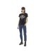 T-shirt femme uni col rond délavé et print devant Motor Vondutch-4