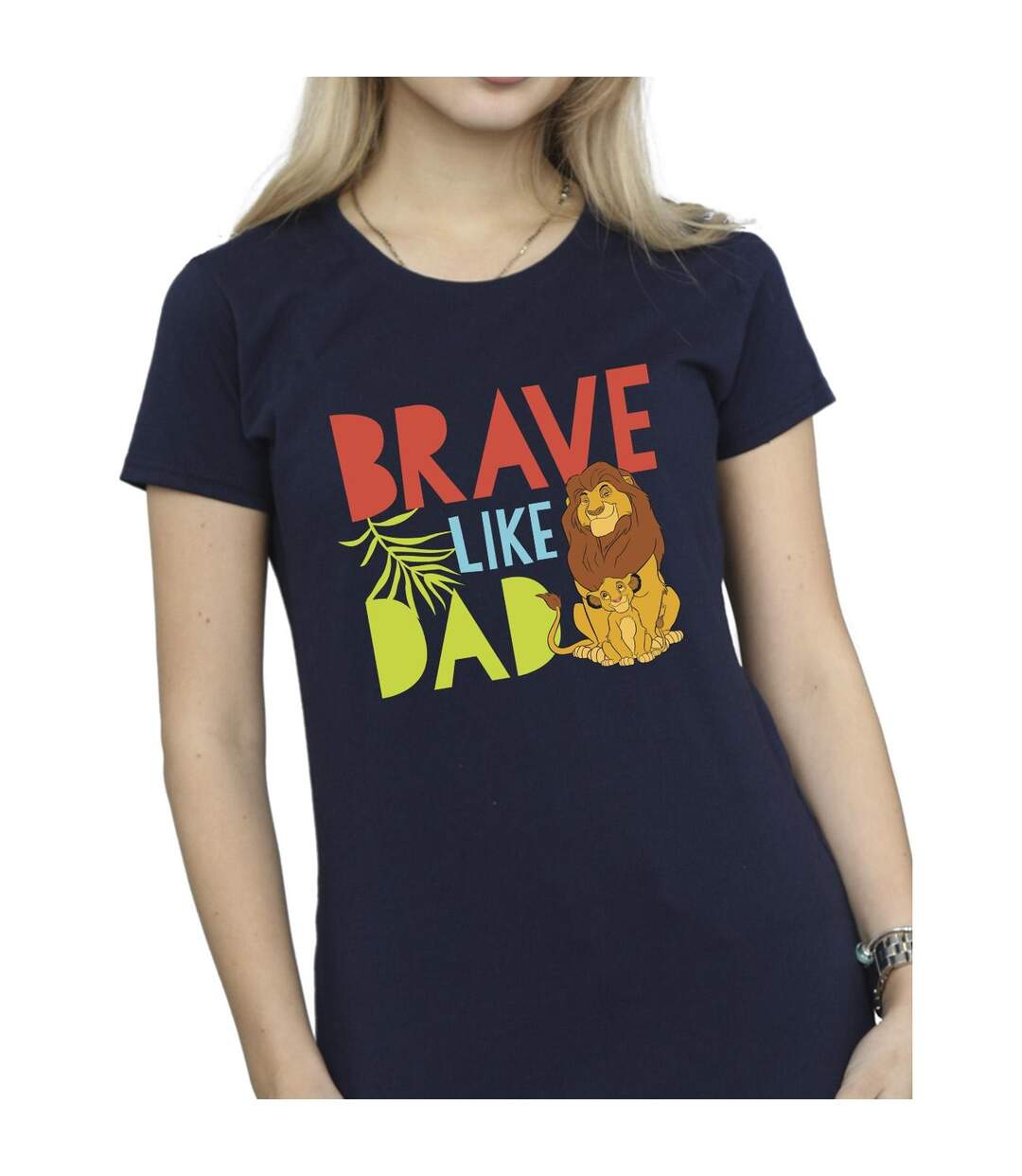 Disney - T-shirt THE LION KING BRAVE LIKE DAD - Femme (Bleu marine) - UTBI25353-3