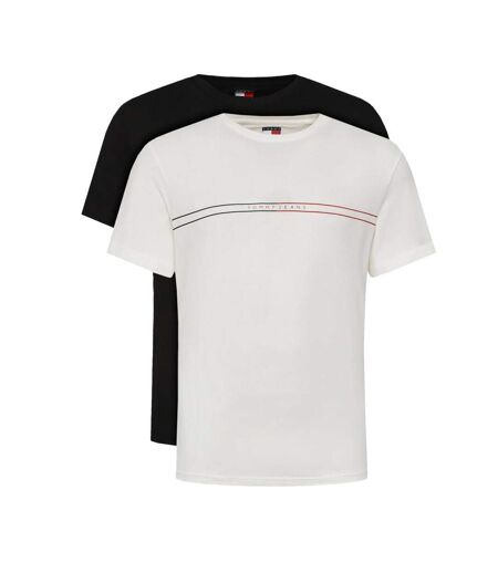 Set de 2 t-shirts blanc/noir homme tommy jeans entry graphic - l