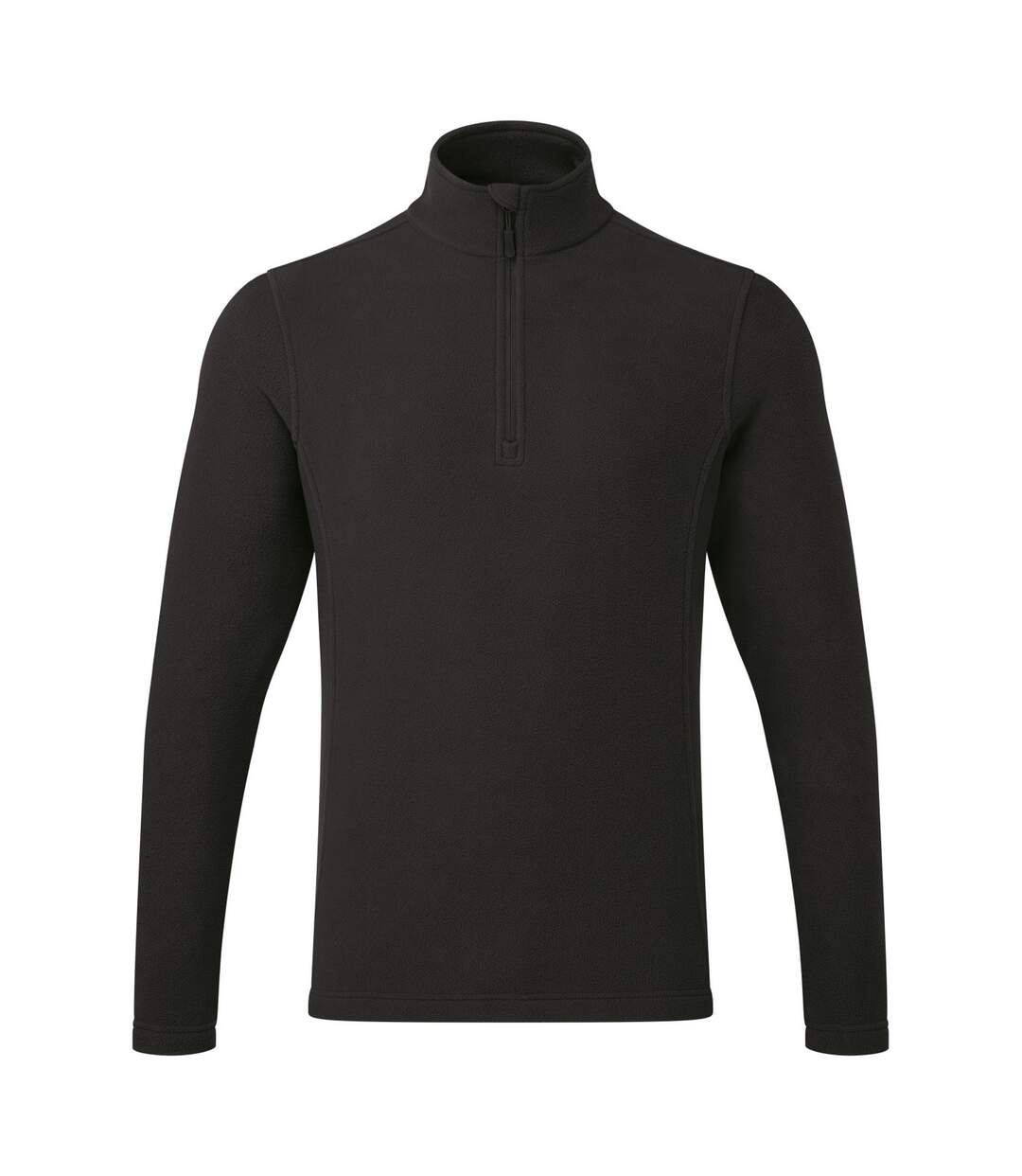 Unisex adult recyclight quarter zip fleece black Premier