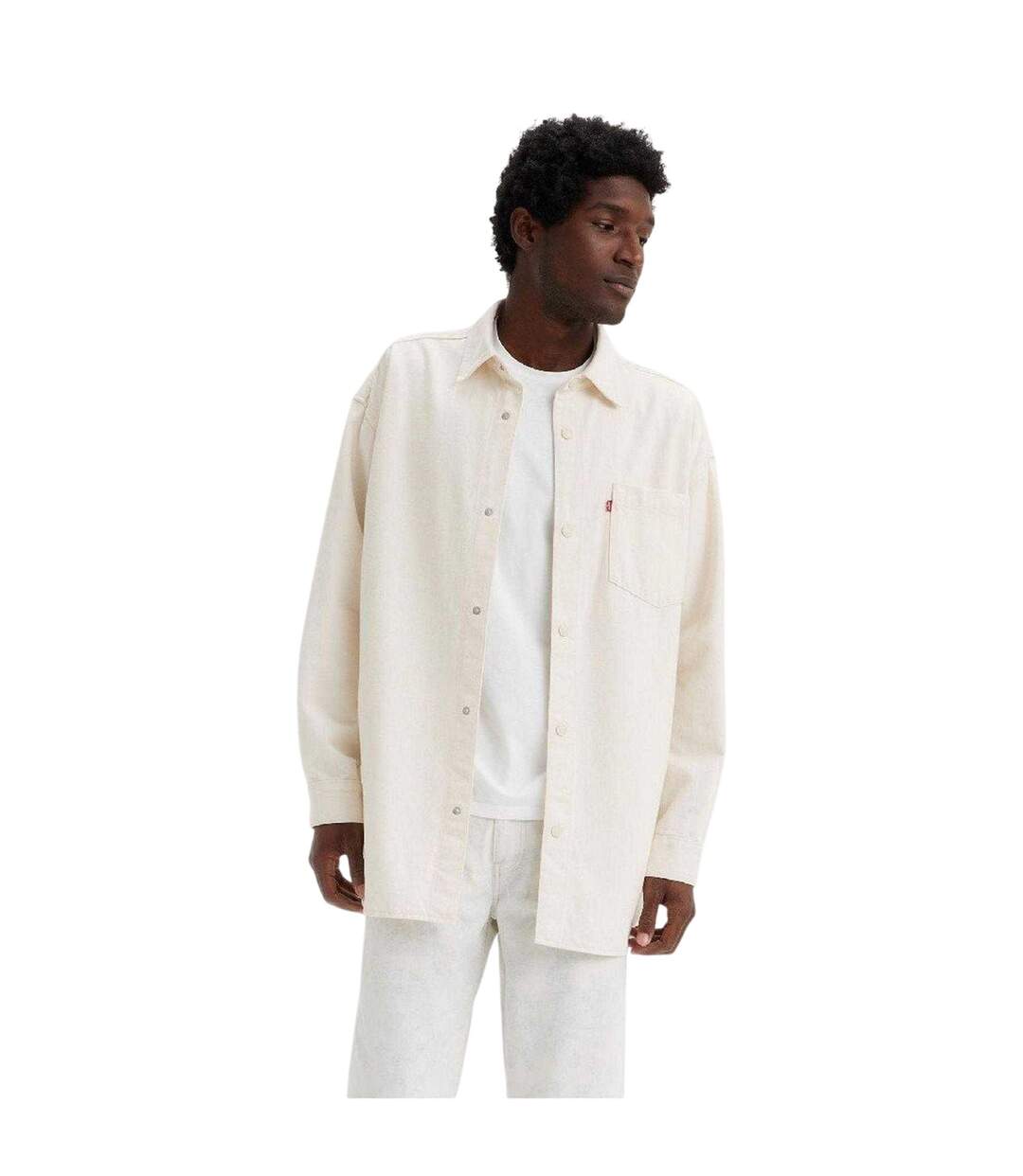 Mens Plain Cotton Overshirt Ceramic Levis-1