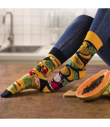 1 Pack Unisex Mismatched Novelty Odd Socks - Tropical