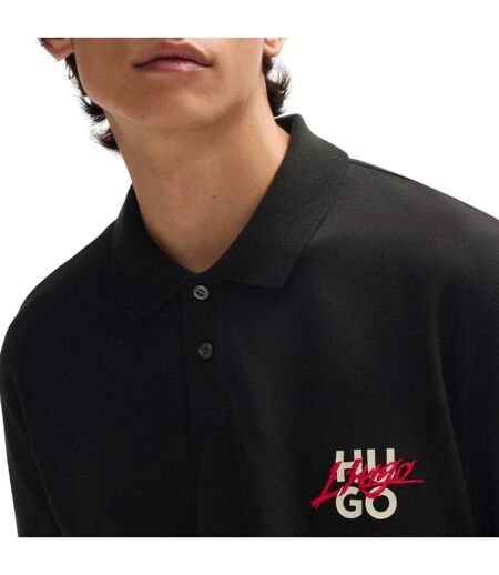 Mens Double Logo Polo Shirt Black Hugo
