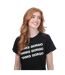 Womens/ladies stacked logo t-shirt black Armani-3