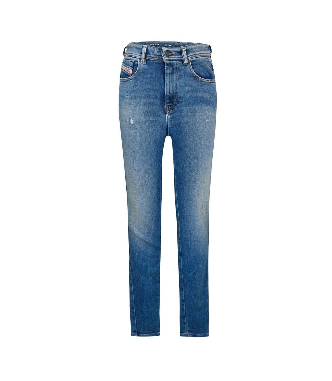 Womens/ladies Slandy Denim High Rise Straight Jeans Blue Denim Diesel-2