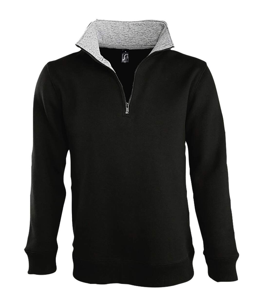 Sweat-shirt HOMME col camionneur zippé - 47300 - noir