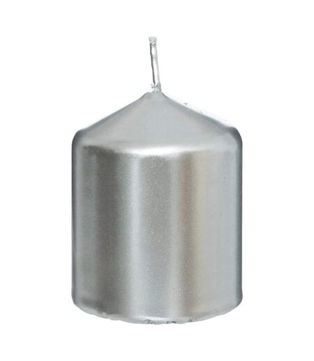 Lot de 4 bougies de l'Avent Satin 12cm Argent