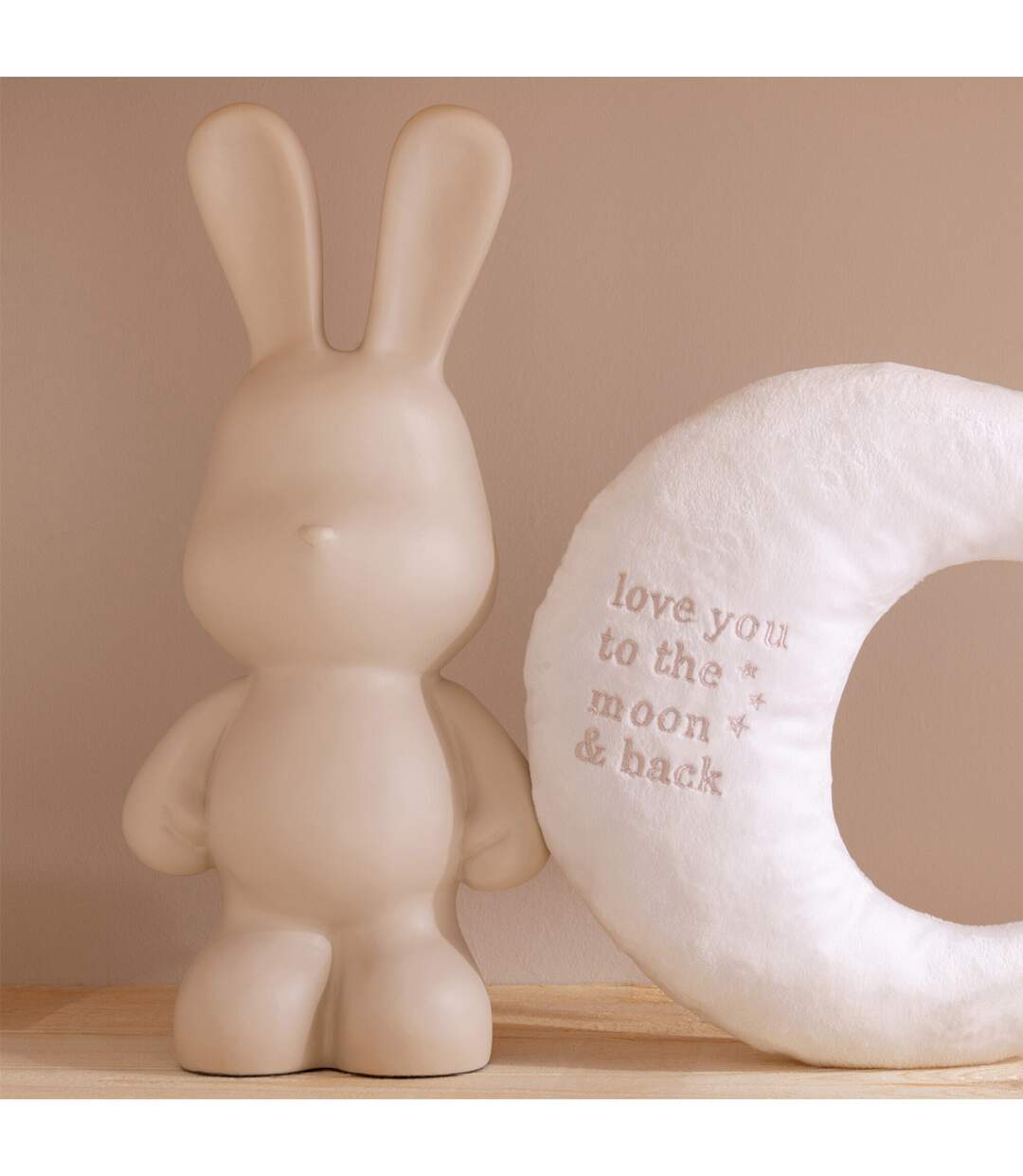 Statuette Lapin en Résine Eddy 36cm Beige-5