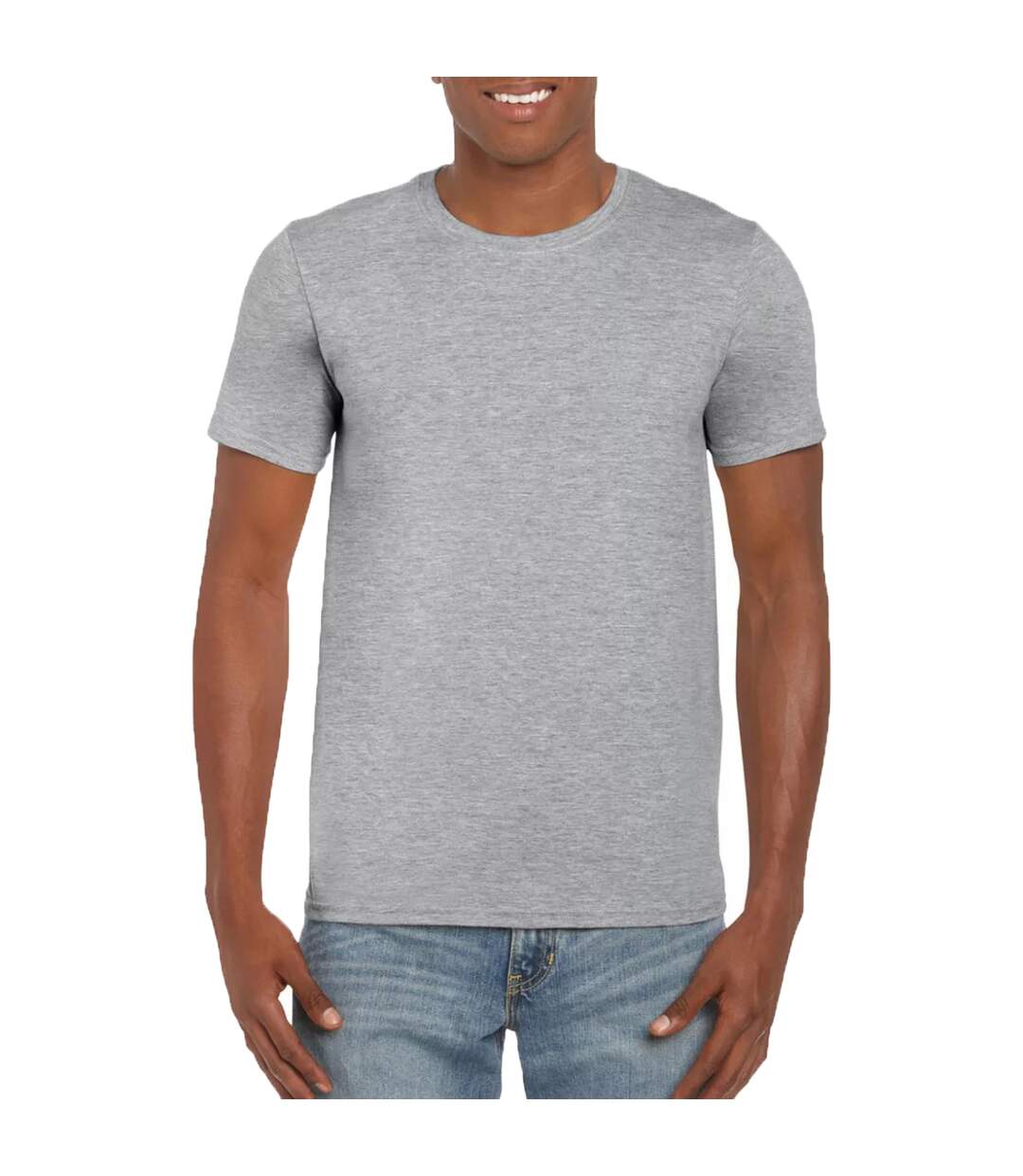 T-shirt manches courtes homme gris clair Gildan-3