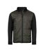 Mens stretch hybrid jacket deep green/black Tee Jays