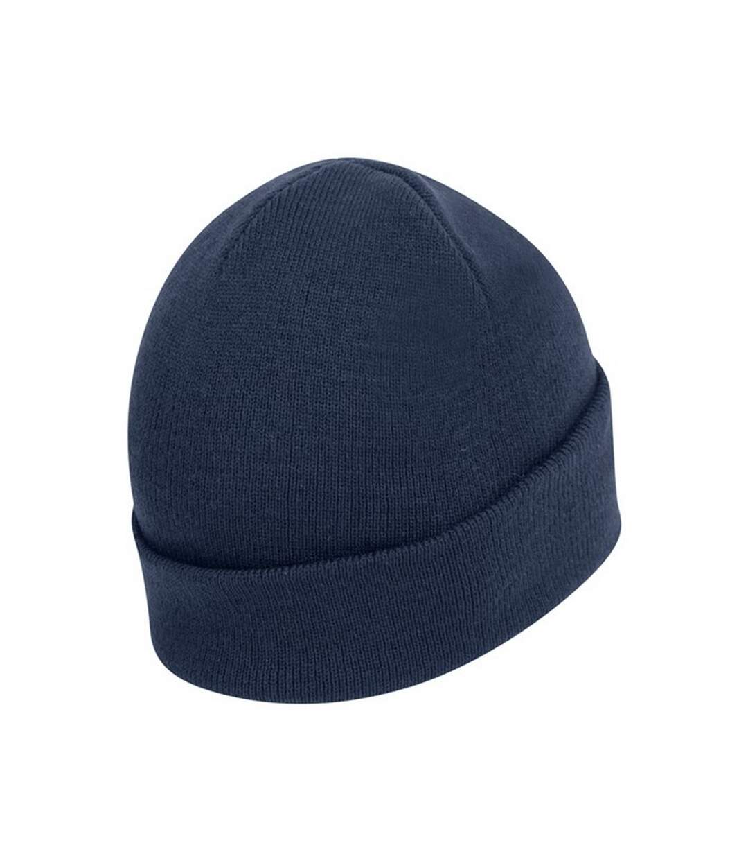 Bonnet tricoté avec revers mixte bleu marine Absolute Apparel-2