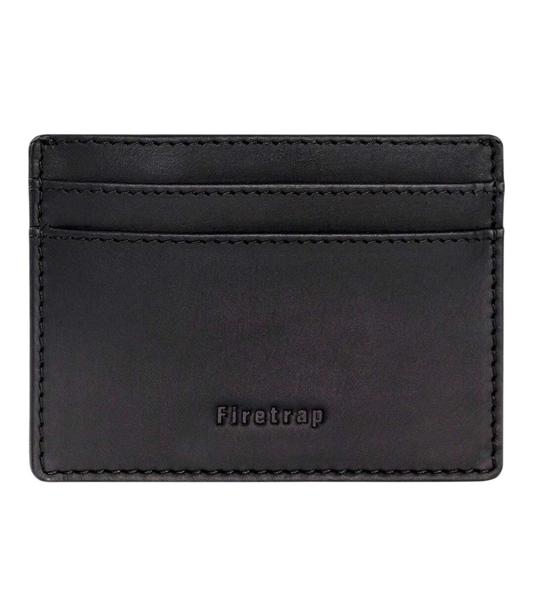 Leather Card Holder One Size Black Firetrap-3