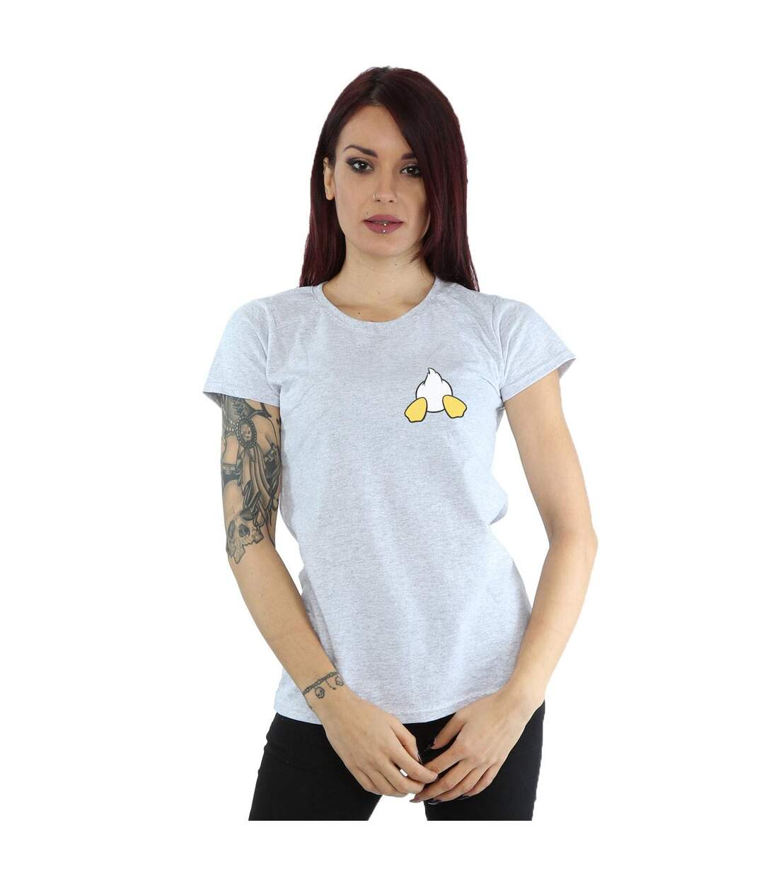 Disney T-shirt en coton imprimé Donald Duck à l'envers (Gris sportif) - UTBI32533-2