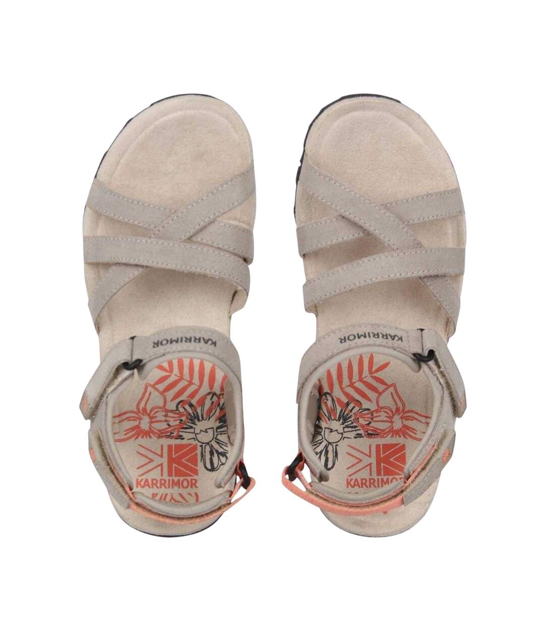 Womens/ladies Salina Leather Walking Sandals Beige Karrimor-3