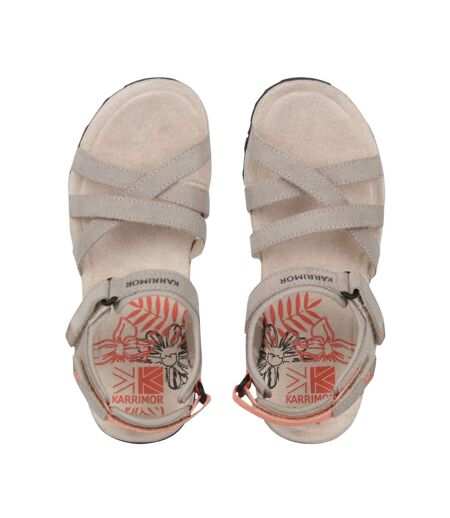 Womens/ladies Salina Leather Walking Sandals Beige Karrimor