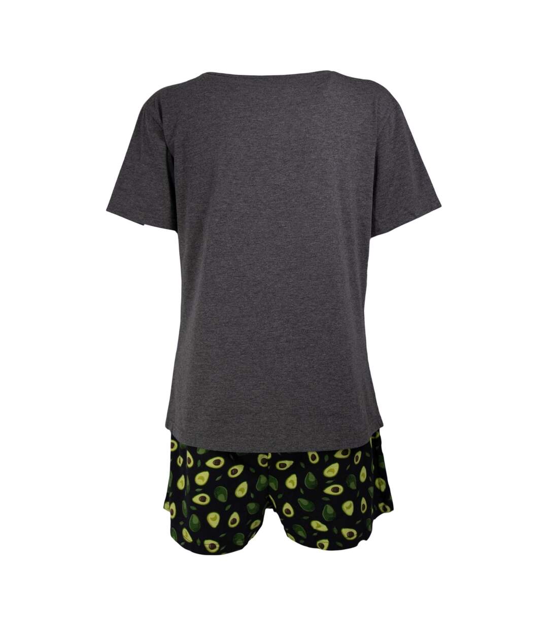 Ensemble De Pyjama Court Manches Courtes Motif/style Avocat You Complete Me Femme Gris Keanu-2