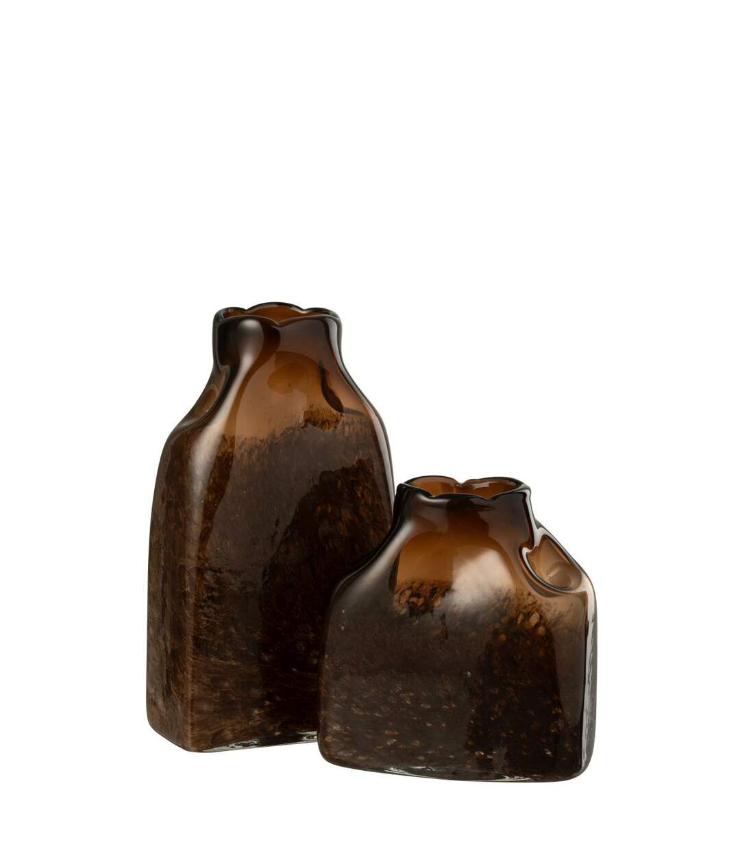 Vase Déco en Verre Lester 34cm Marron Foncé-2