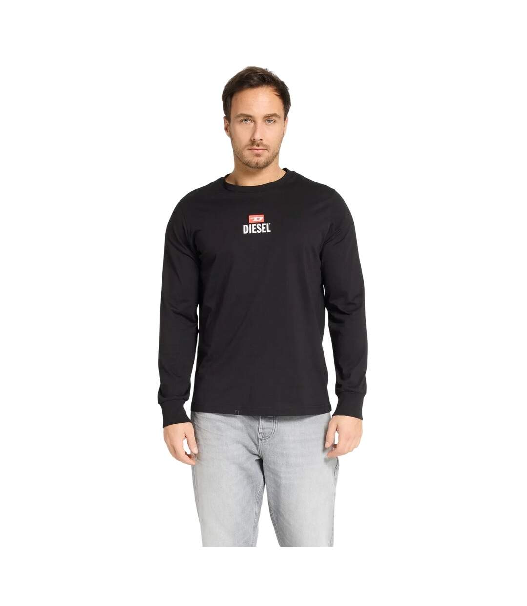 T-shirt Manches Longues Motif/style Logo Homme Noir Diesel-1