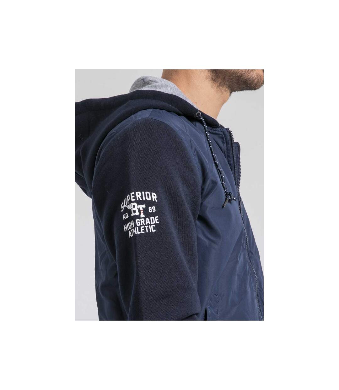 Blouson bimatière capuche ZOUX-3