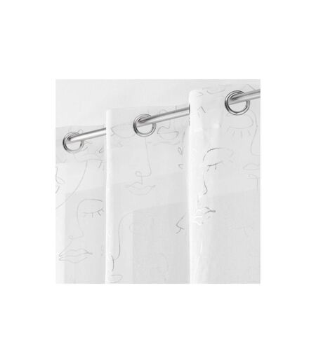 Rideau Voilage à Œillets Arty Line 140x240cm Blanc & Argent