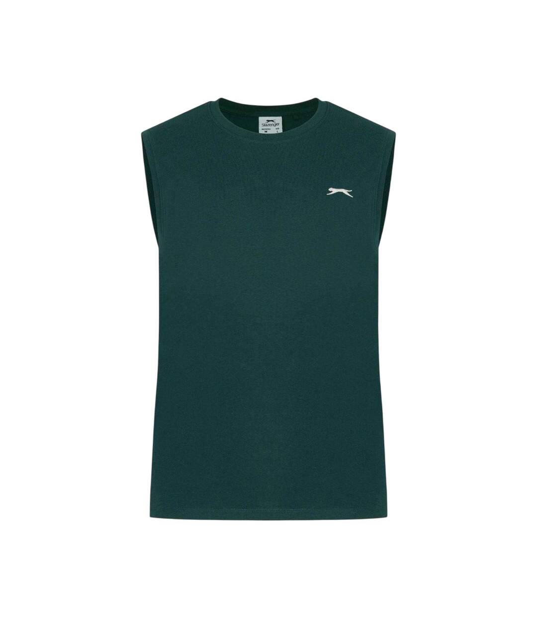Mens Logo Cotton Vest Top Forest Green Slazenger-1