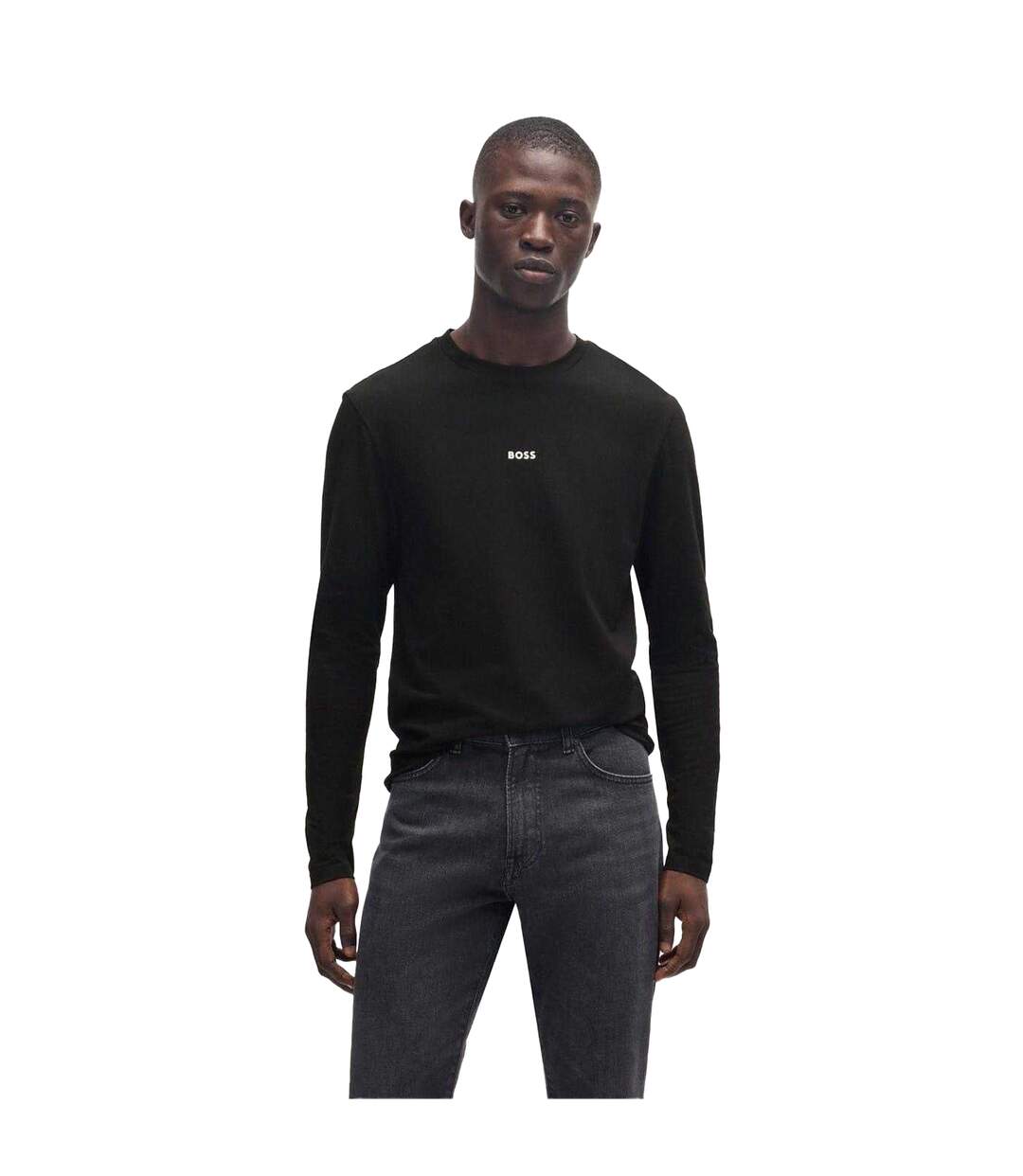 Mens Long-sleeved T-shirt Black Boss-3