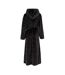 Womens/ladies Plain Hooded Robe Black Biba-2