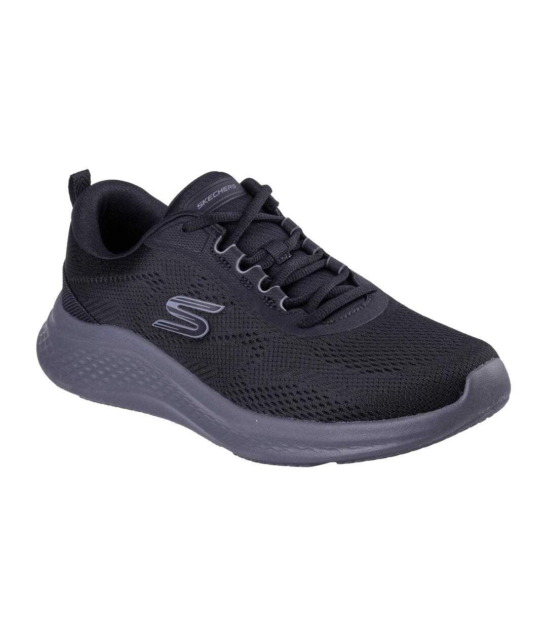 Mens Go Run Consistent Mesh Low Trainers Black Charcoal Skechers-1