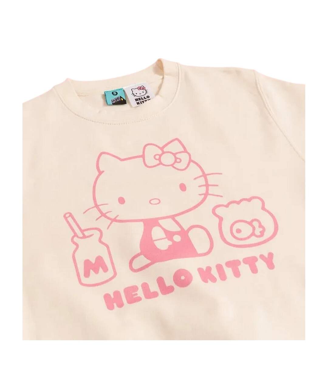 Sweat Motif/style Contour Adulte Beige Hello Kitty-4