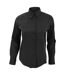 Womens/ladies Eden Long Sleeve Fitted Work Shirt Black SOLS-1