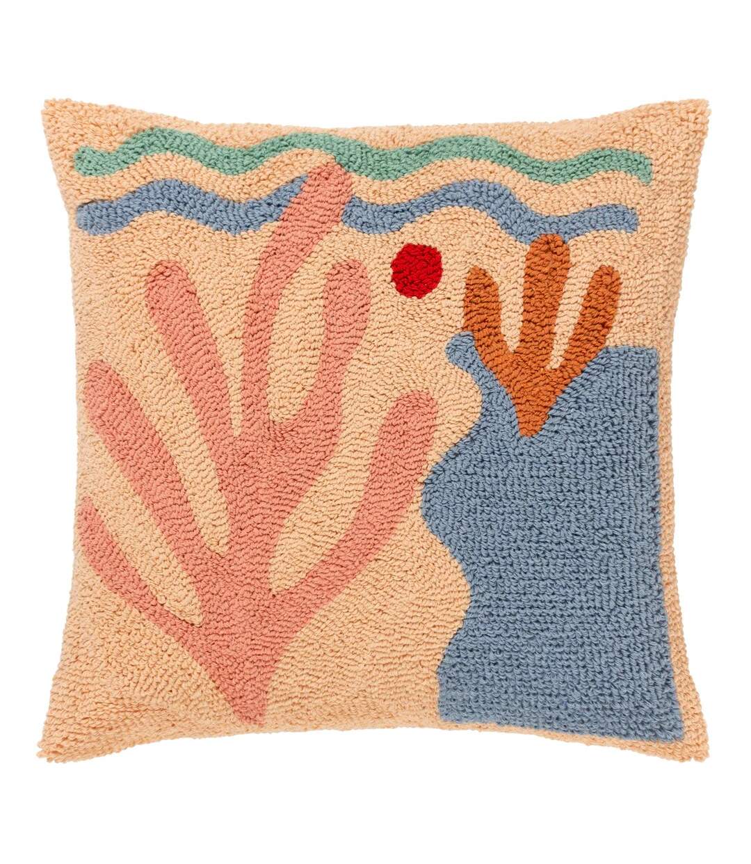 Knitted coral cushion cover 45cm x 45cm just peachy Heya Home