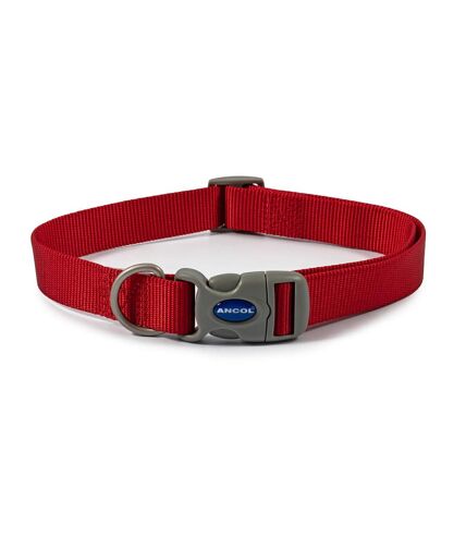Ancol Viva Adjustable Dog Collar (Red) (17.72in - 29.53in) - UTTL5198