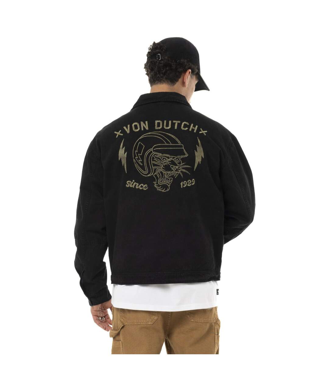 Veste Garage homme effet usé avec patch et logo dos Gary Vondutch-3