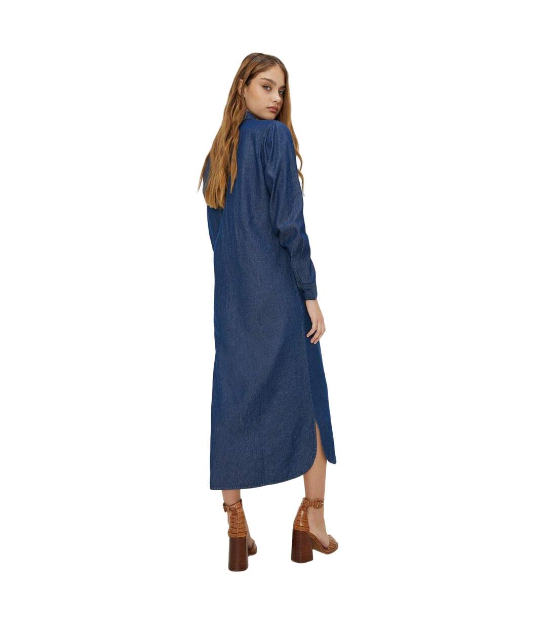 Robe chemisier mi-longue femme indigo délavé Dorothy Perkins