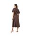 Principles Womens/Ladies Spotted Keyhole Midi Dress (Chocolate Brown) - UTDH6427