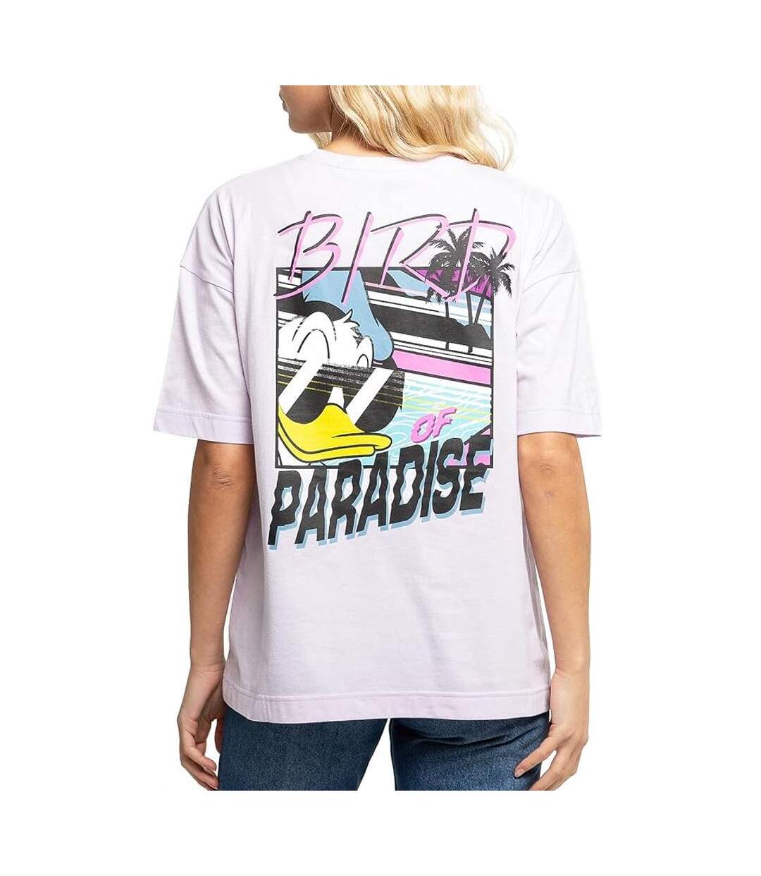 T-Shirt violet femme disney donald paradise oversize-2