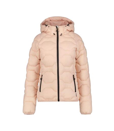 Womens/ladies Patterned Full Zip Puffer Jacket Baby Pink Icepeak