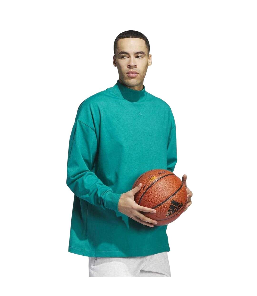 T-shirt Manches Longues Basket Homme Vert Adidas-2