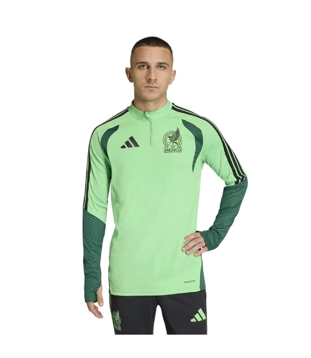 Haut De Survêtement Manches Longues Motif/style Mexique Homme Vert Blanc Adidas-4